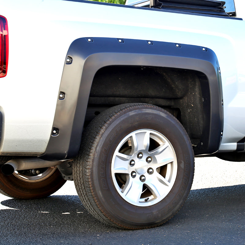 2014-2018 Chevrolet Silverado 2500HD/3500HD Short Bed Smooth Rivet Style Fender Flares
