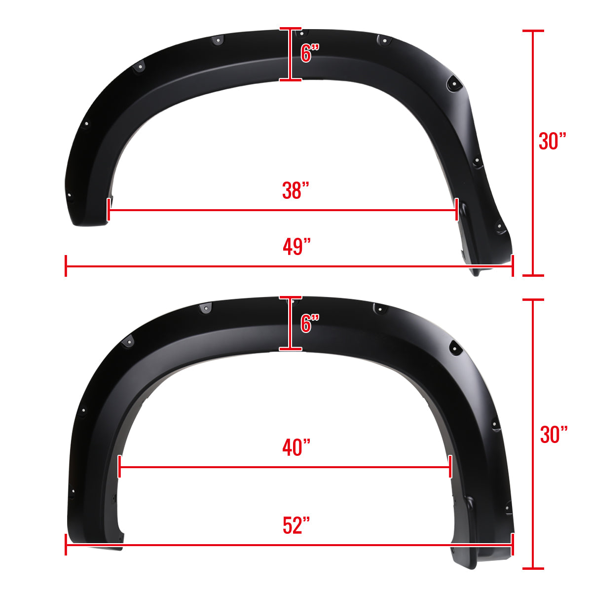 2019-2026 Chevrolet Silverado 1500 Rivet Style 3" Wide Fender Flares