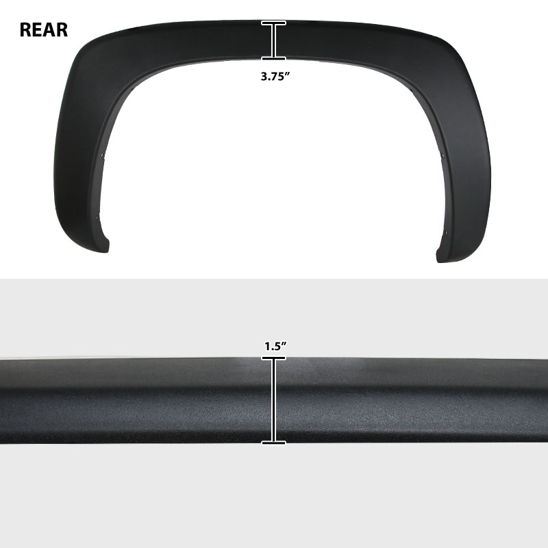 1999-2007 Chevrolet Silverado/ GMC Sierra Black Polypropylene Fender Flares