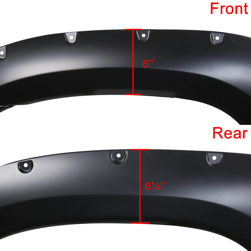 2012-2015 Toyota Tacoma Fleetside 6" Long Bed Smooth Rivet Style Fender Flares