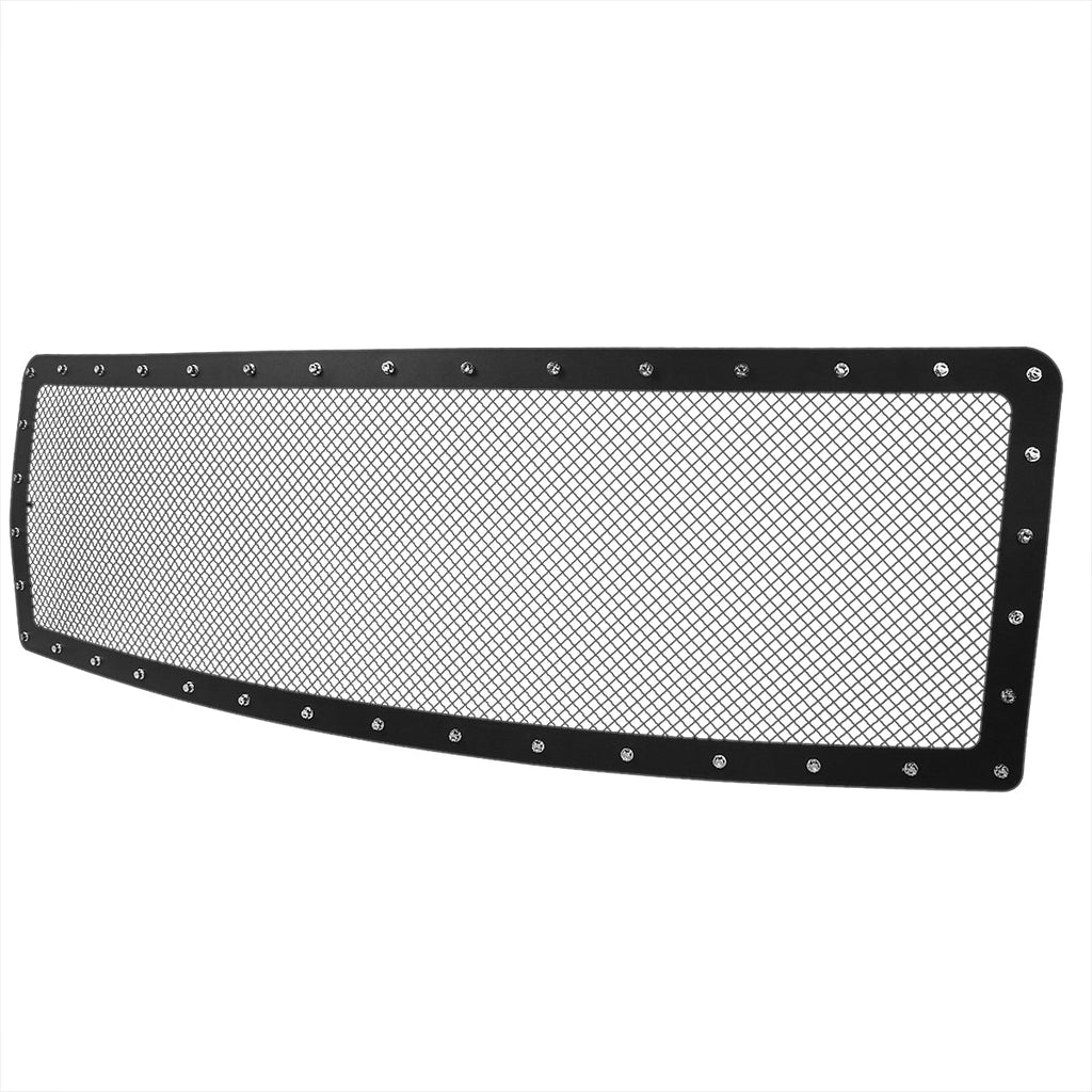 2009-2014 Ford F-150 Rivet Style Black Stainless Steel Mesh Grille  Center Insert