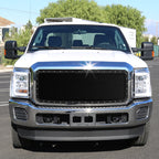 2011-2016 Ford F-250/F-350/F-450/F-550 Rivet Style Black Stainless Steel Mesh Grille Center Insert
