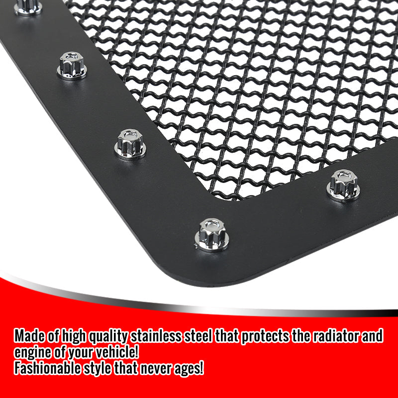 2013-2018 Dodge RAM 2500/3500 Rivet Style Black Stainless Steel Mesh Grille Insert