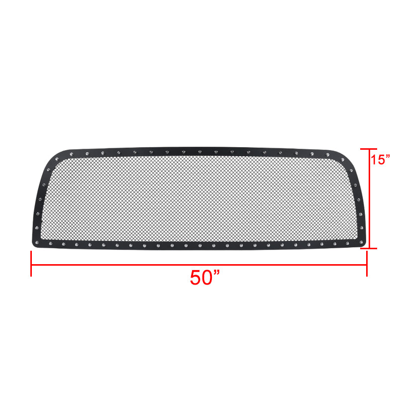 2013-2018 Dodge RAM 2500/3500 Rivet Style Black Stainless Steel Mesh Grille Insert
