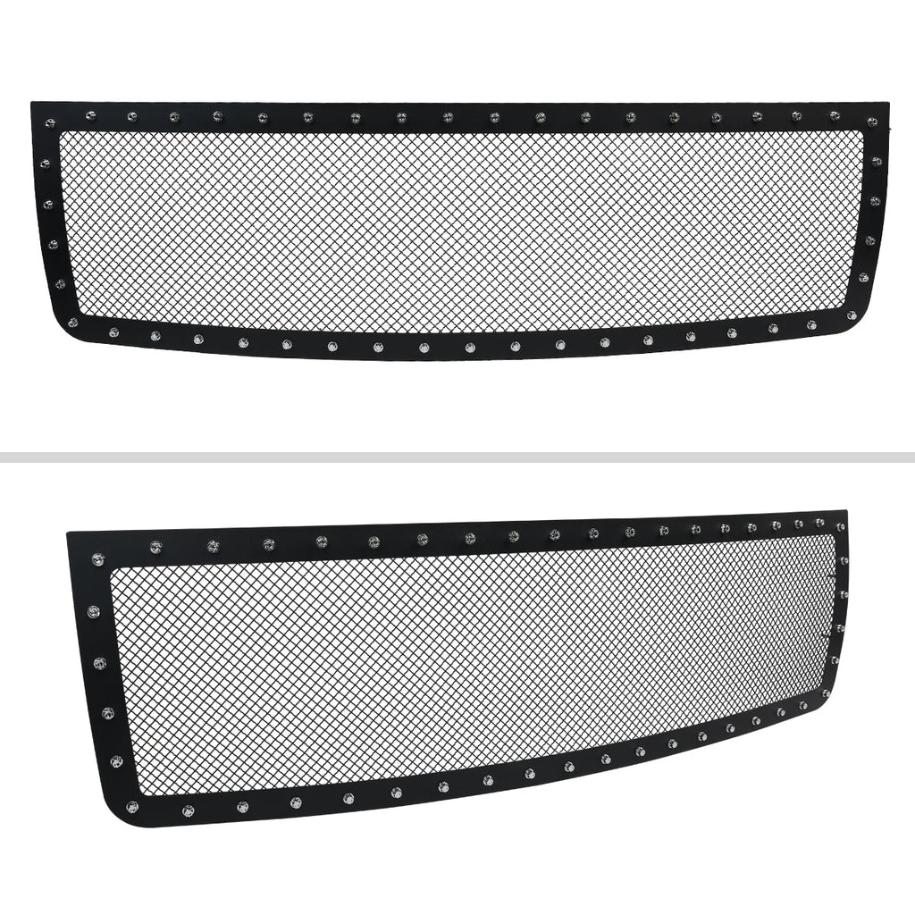 2007-2013 GMC Sierra 1500 NBS Rivet Style Black Stainless Steel Mesh Grille Insert