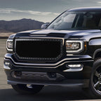 2016-2018 GMC Sierra 1500 Rivet Style Black Stainless Steel Mesh Grille Insert