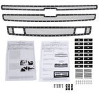 2007-2013 Chevrolet Silverado 1500/1500HD Rivet Style Black Stainless Steel 3PC Mesh Grille insert