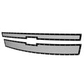 2014-2015 Chevrolet Silerado 1500 Rivet Style Black Stainless Steel 2PC Mesh Grille Insert
