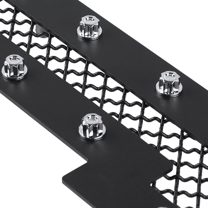 2014-2015 Chevrolet Silverado 1500 Rivet Style Stainless Steel 2PC Mesh Grille Insert (Black V2)