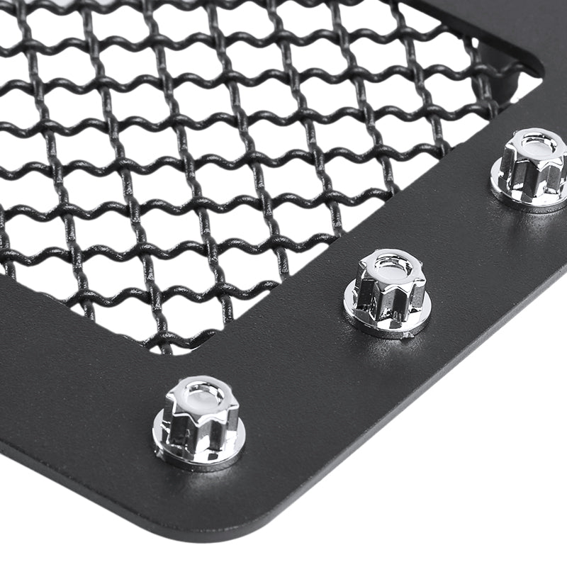 2014-2015 Chevrolet Silverado 1500 Rivet Style Stainless Steel 2PC Mesh Grille Insert (Black V2)