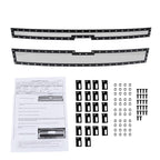 2014-2015 Chevrolet Silverado 1500 Rivet Style Stainless Steel 2PC Mesh Grille Insert (Black V2)
