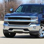 2016-2018 Chevrolet Silverado 1500 Rivet Style Black Stainless Steel 2PC Mesh Grille Insert
