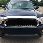 2012-2015 Toyota Tacoma Rivet Style Black Stainless Steel Mesh Grille Insert