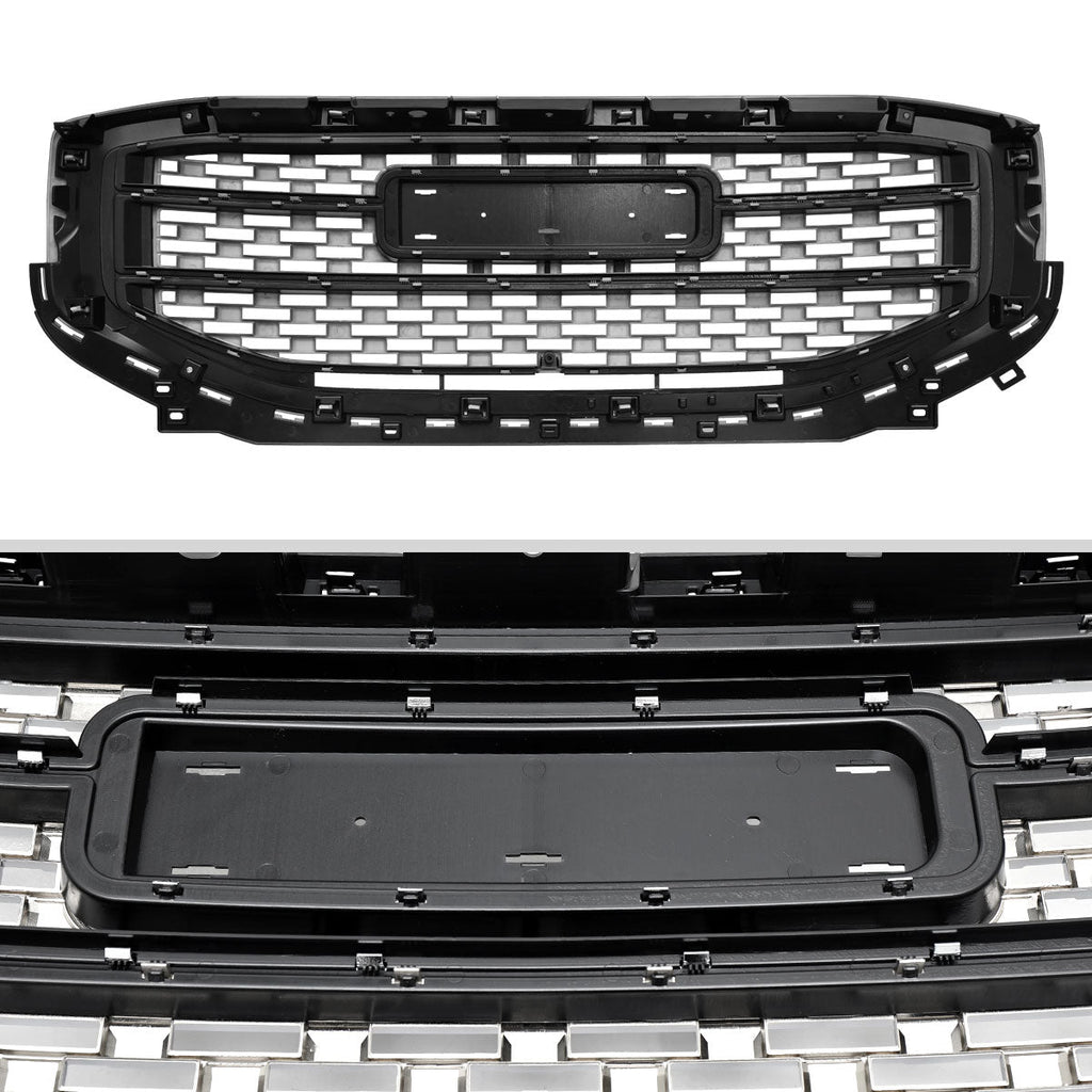 2017-2019 GMC Acadia Glossy Black Denali Style Mesh Front Upper Hood Grille