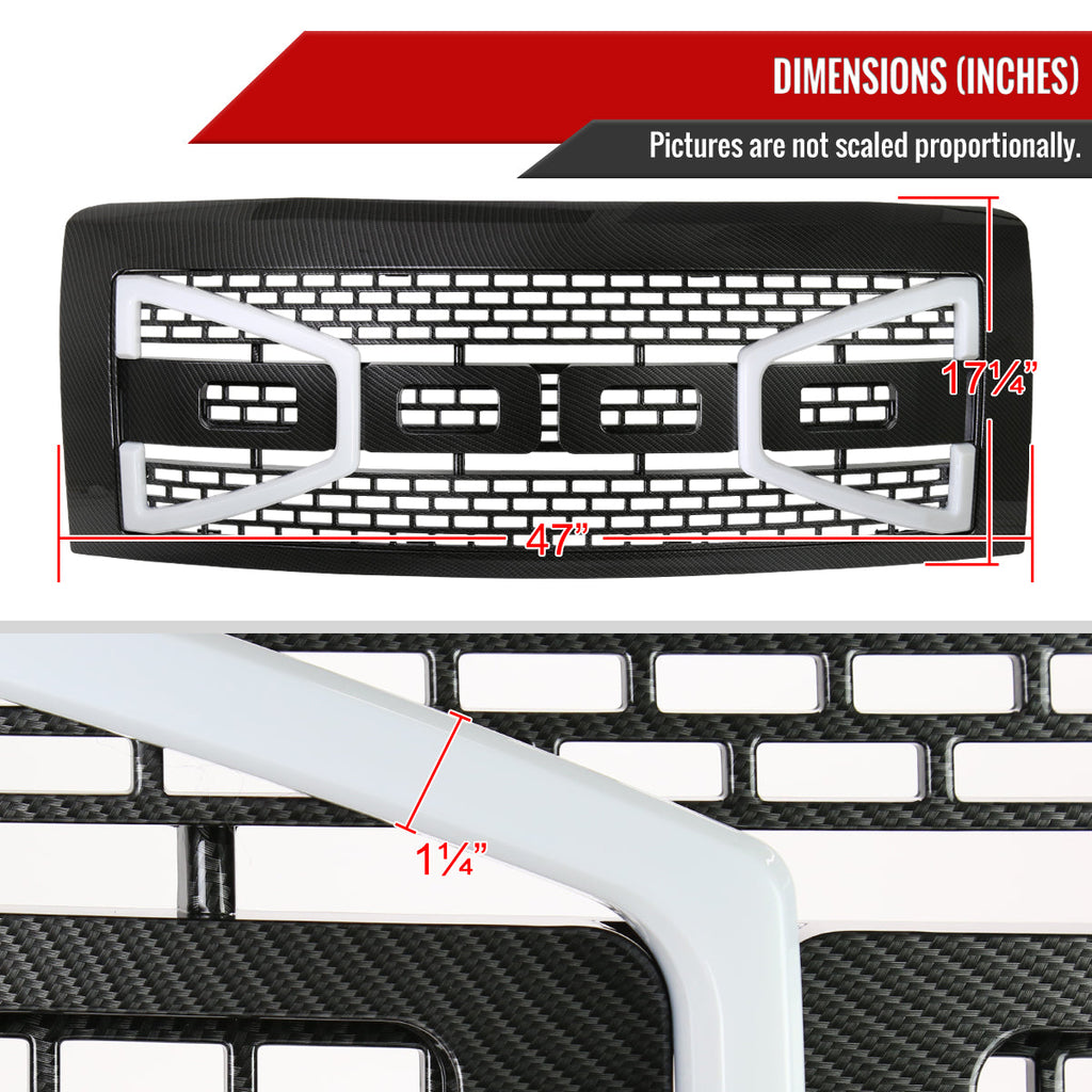 2009-2014 Ford F-150 Carbon Fiber Look Raptor Style Mesh Grille with LED Light Bar