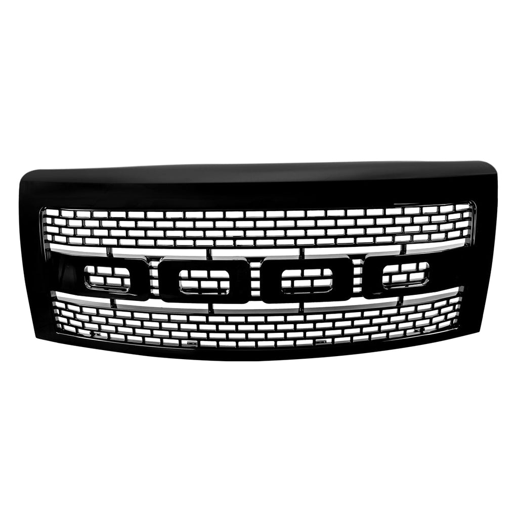2009-2014 Ford F-150 Raptor Style Glossy Black ABS Grille