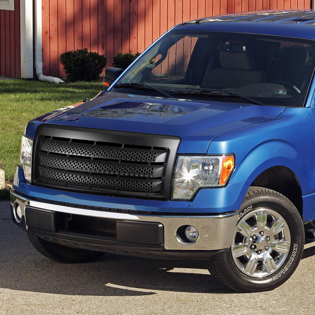 2009-2014 Ford F-150 Matte Black ABS Round Hole Grille