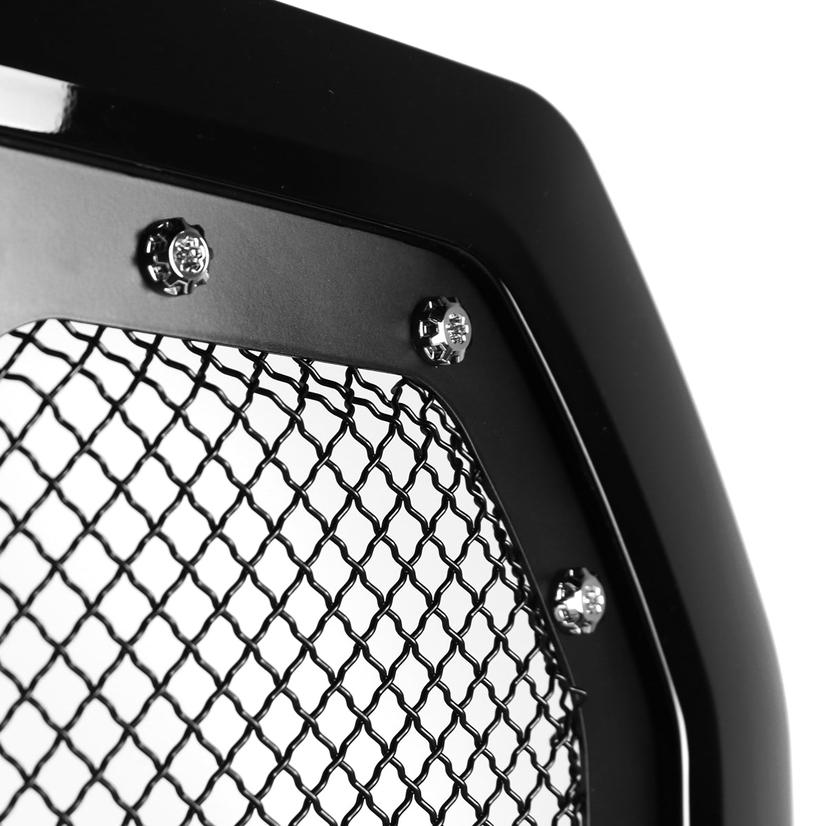 2015-2017 Ford F-150 Glossy Black ABS Rivet Style Grille w/ Stainless Steel Mesh