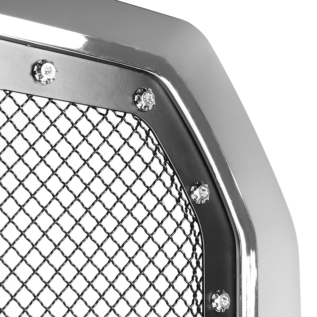 2015-2017 Ford F-150 Chrome ABS Rivet Style Grille w/ Stainless Steel Mesh