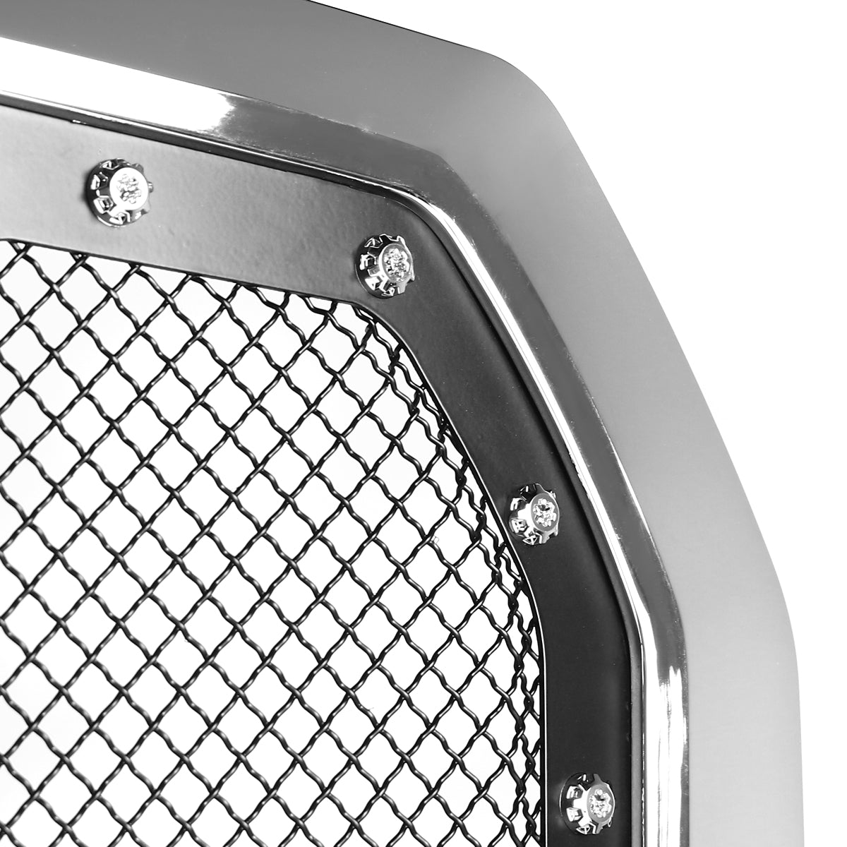 2015-2017 Ford F-150 Chrome ABS Rivet Style Grille w/ Stainless Steel Mesh
