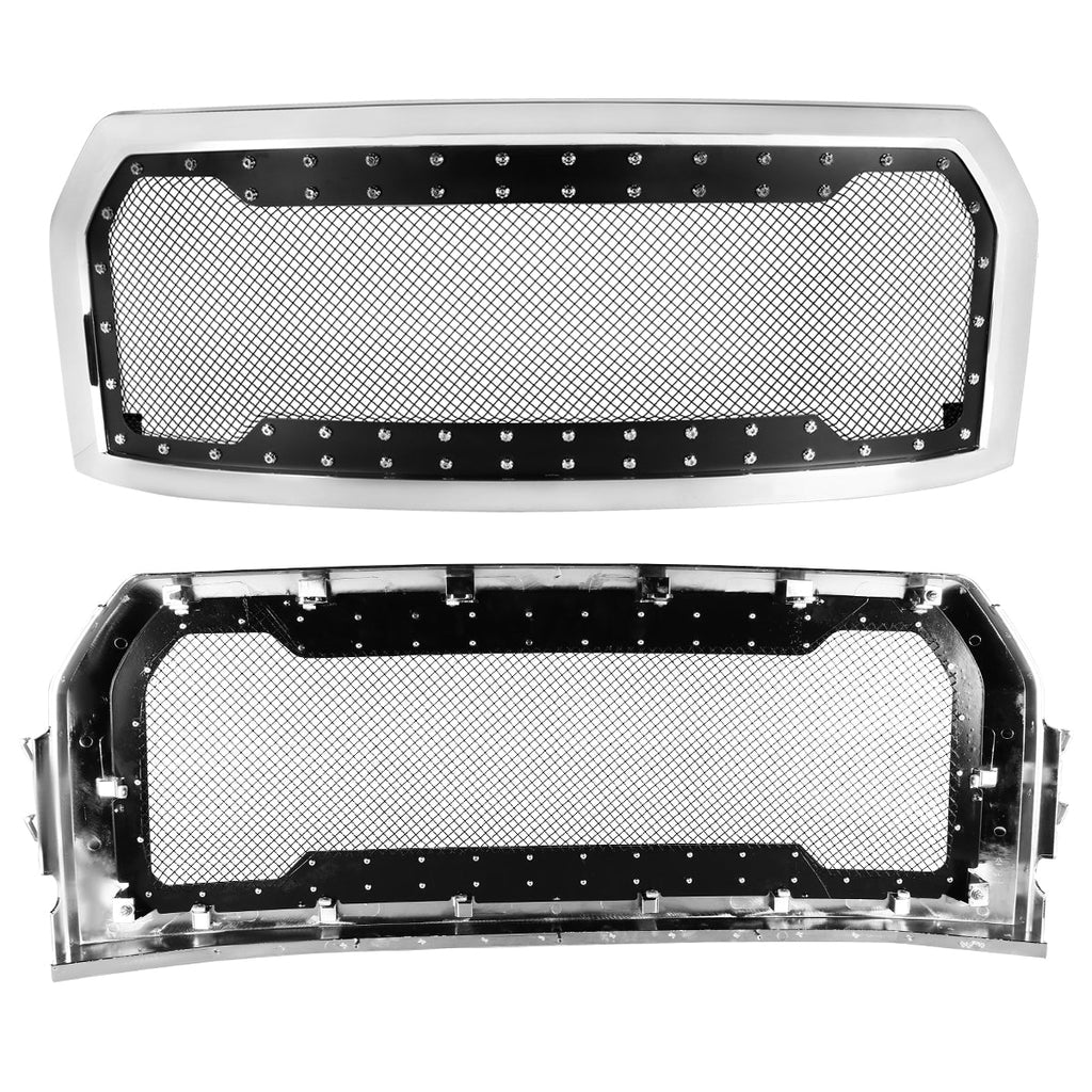 2015-2017 Ford F-150 Chrome ABS Rivet Style Grille w/ Stainless Steel Mesh
