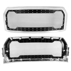 2015-2017 Ford F-150 Chrome ABS Rivet Style Grille w/ Stainless Steel Mesh
