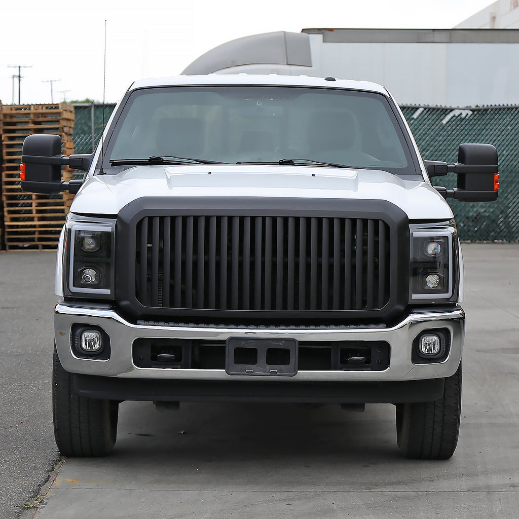 2011-2016 Ford F-250/F-350/F-450/F-550 Matte Black ABS Vertical Grille