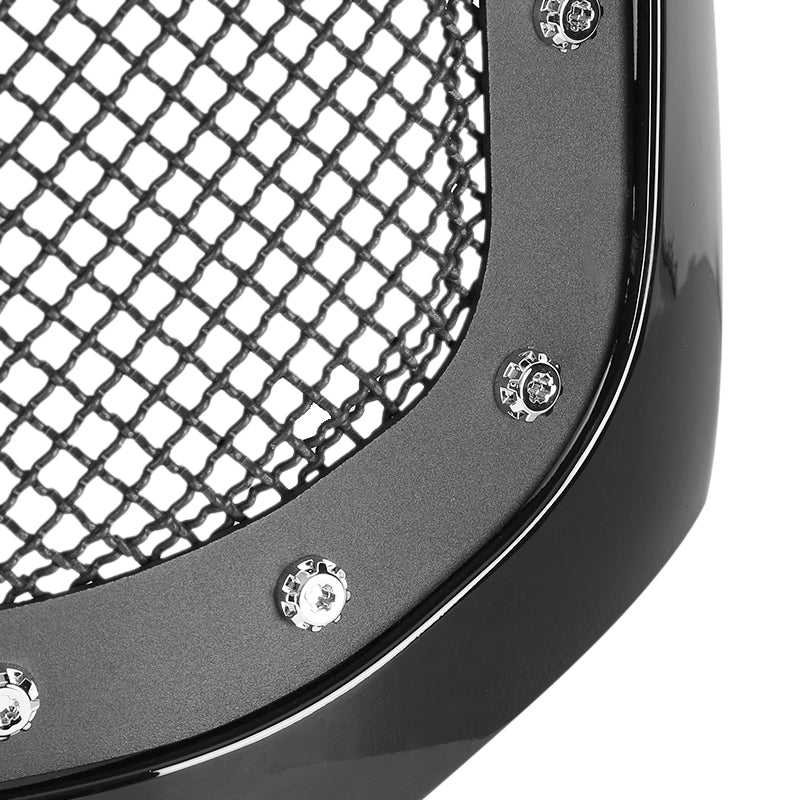 1999-2004 Ford F-250/F-350/Excursion Black ABS Rivet Style Grille w/ Stainless Steel Mesh