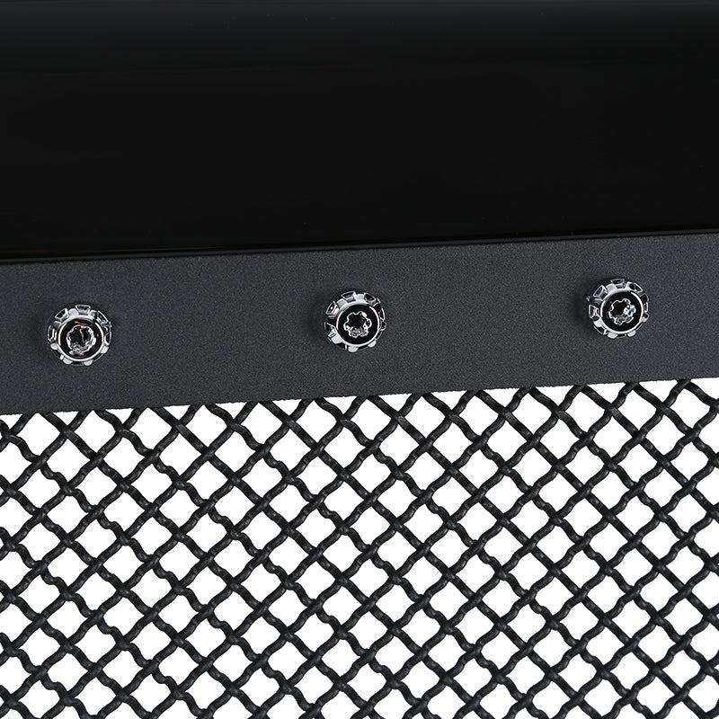 1999-2004 Ford F-250/F-350/Excursion Black ABS Rivet Style Grille w/ Stainless Steel Mesh