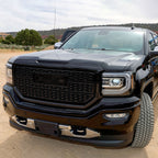 2016-2018 GMC Sierra 1500 Glossy Black Mesh Denali Style Hood Replacement Grille