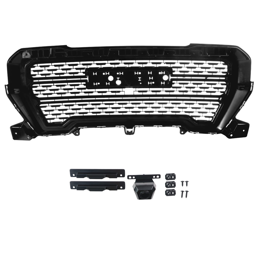 2019-2020 GMC Sierra 1500 Glossy Black ABS Mesh Grille