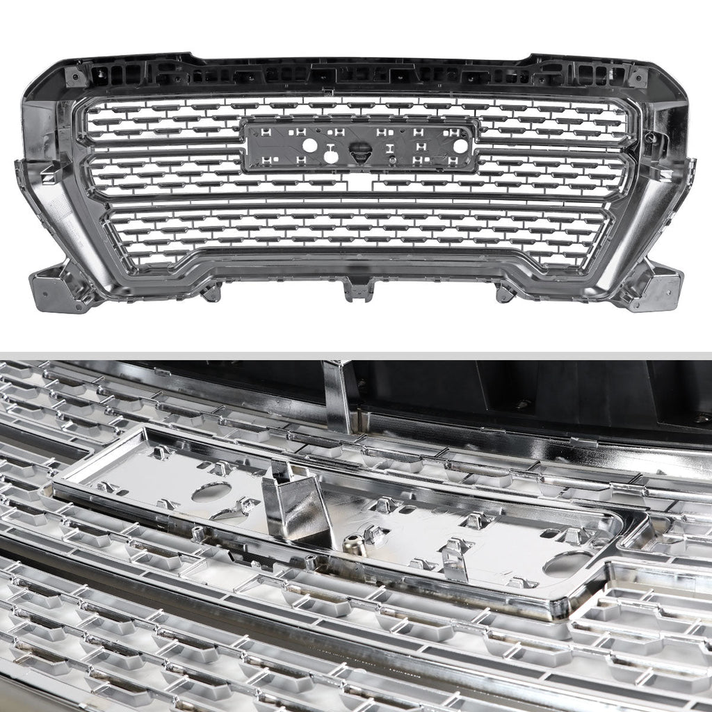 2019-2021 GMC Sierra 1500 Chrome Denali Style Mesh Front Upper Hood Grille