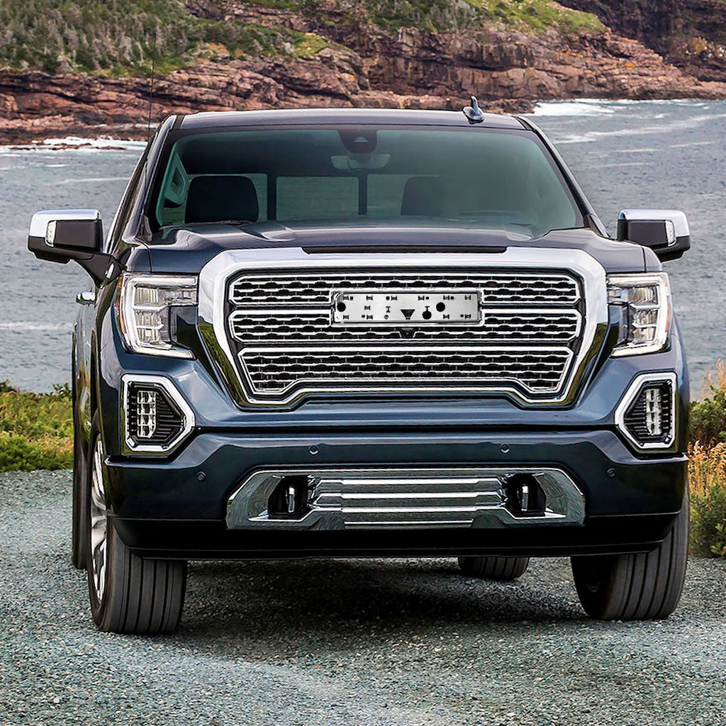 2019-2021 GMC Sierra 1500 Chrome Denali Style Mesh Front Upper Hood Grille