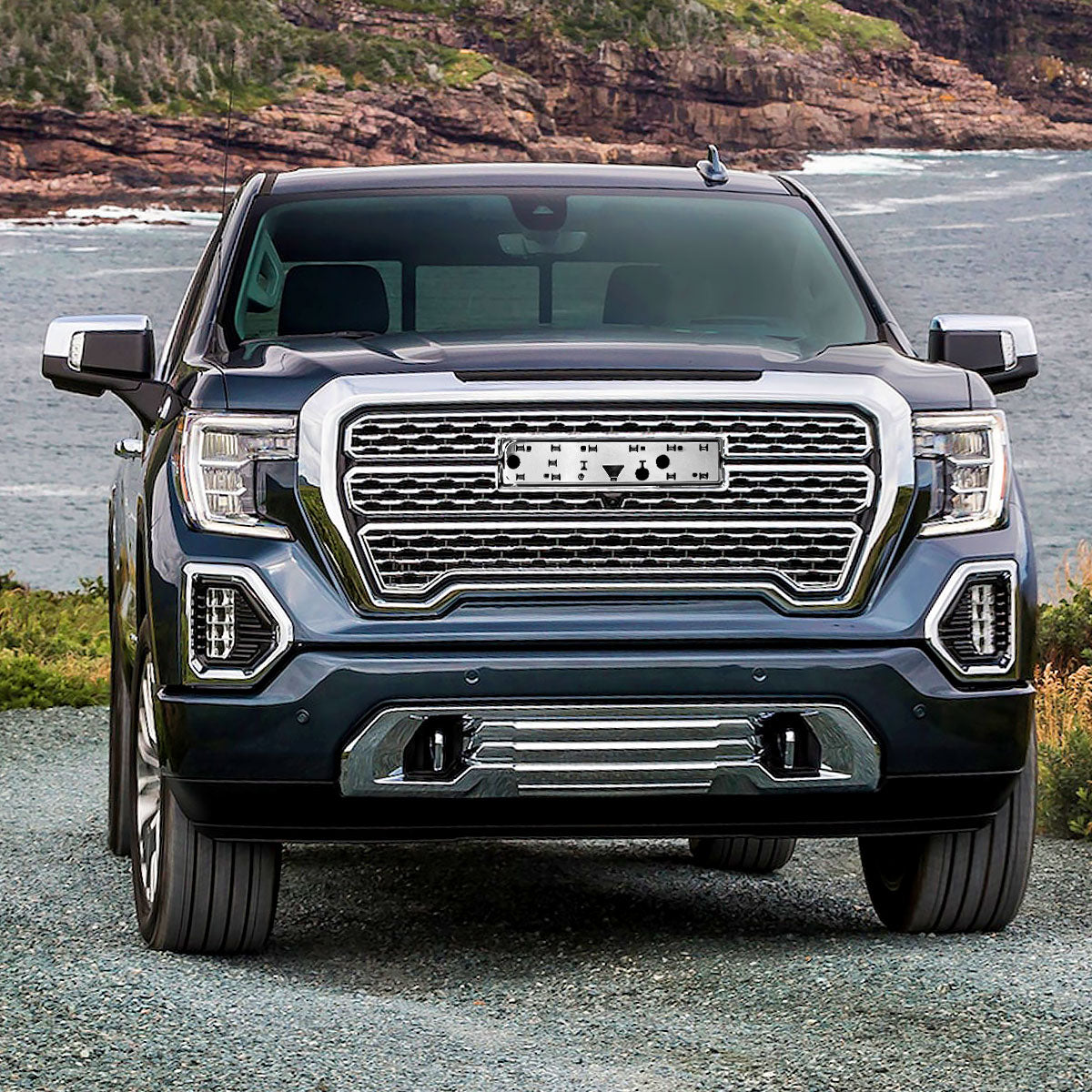 2019-2021 GMC Sierra 1500 Chrome Denali Style Mesh Front Upper Hood Grille