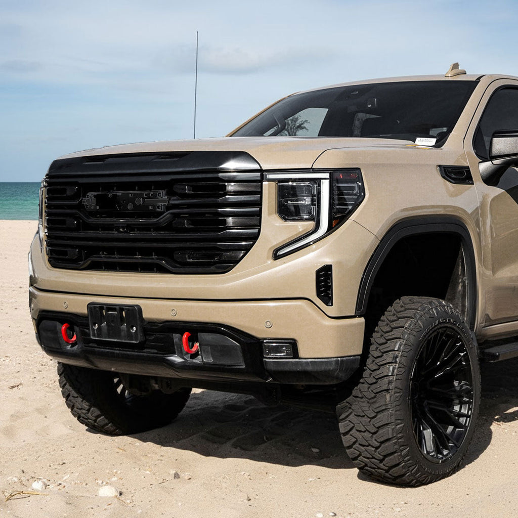 2022-2025 GMC Sierra 1500 Glossy Black AT4 Style Mesh Front Upper Hood Grille