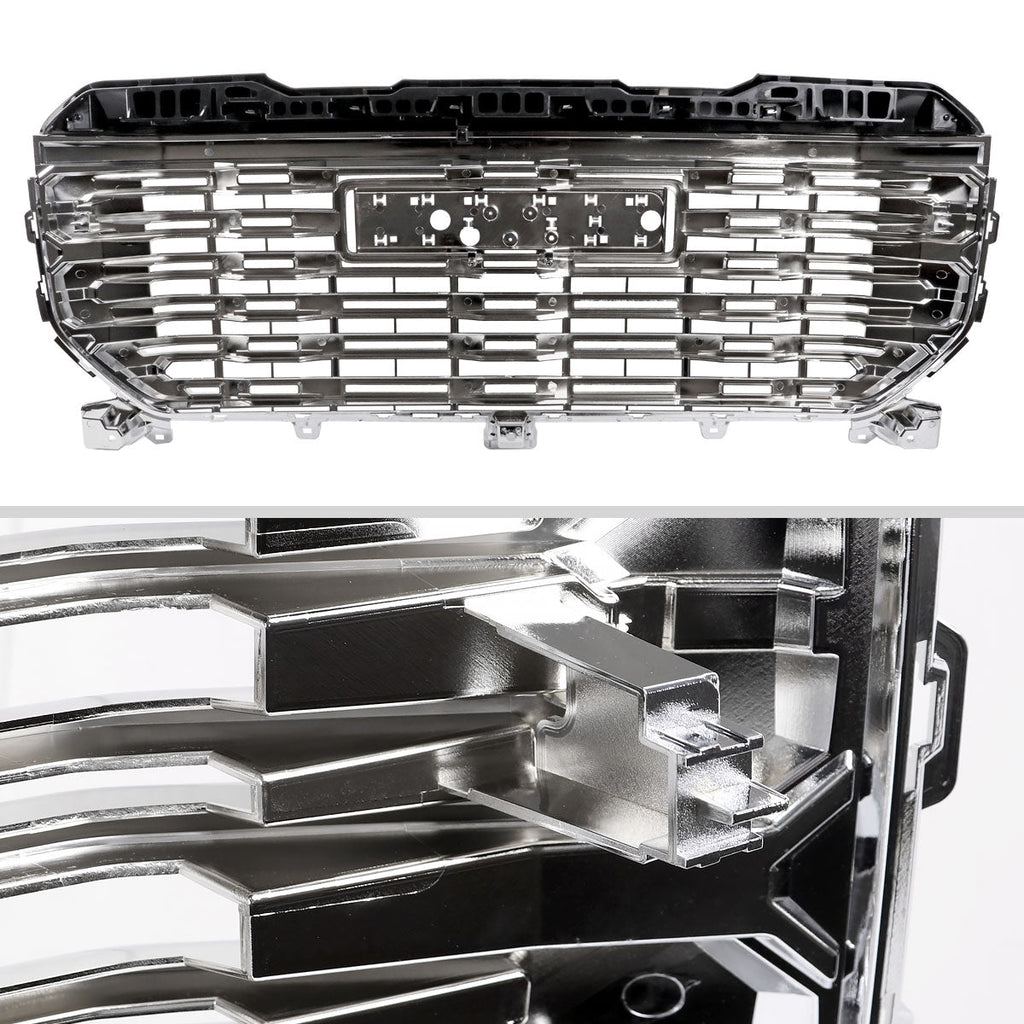 2022-2025 GMC Sierra 1500 Chrome Denali Style Front Upper Mesh Hood Grille