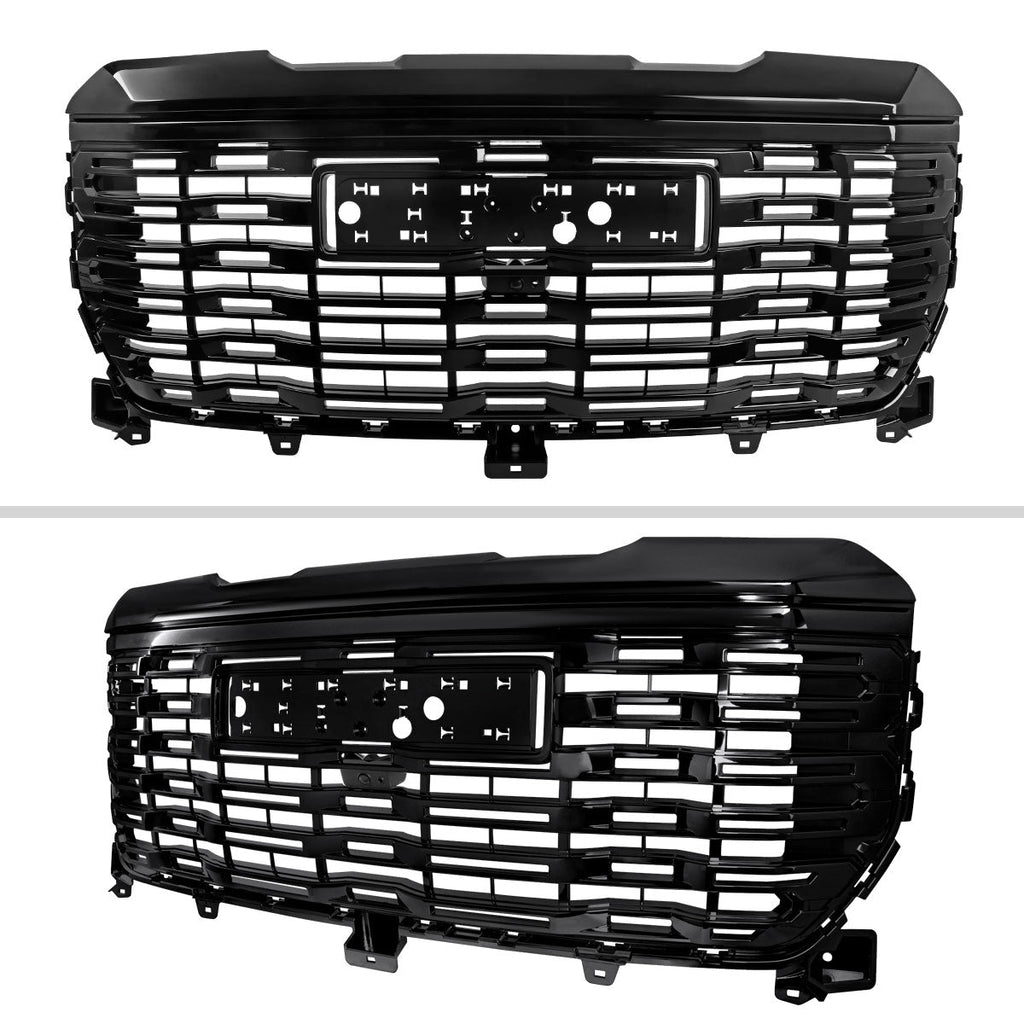 2022-2025 GMC Sierra 1500 Glossy Black Denali Style Front Upper Mesh Hood Grille