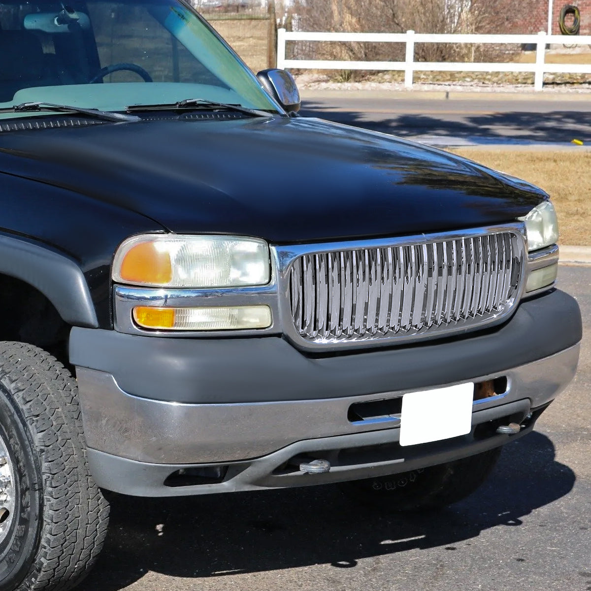 1999-2002 GMC Sierra 1500 2500LD/ 2000-2006 Yukon + XL Chrome ABS Vertical Grille