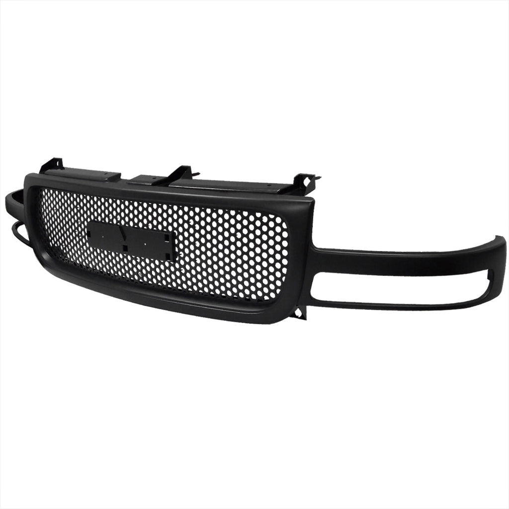 1999-2002 GMC Sierra 1500 2500LD/ 2000-2006 Yukon + XL Black ABS Round Hole Mesh Grille