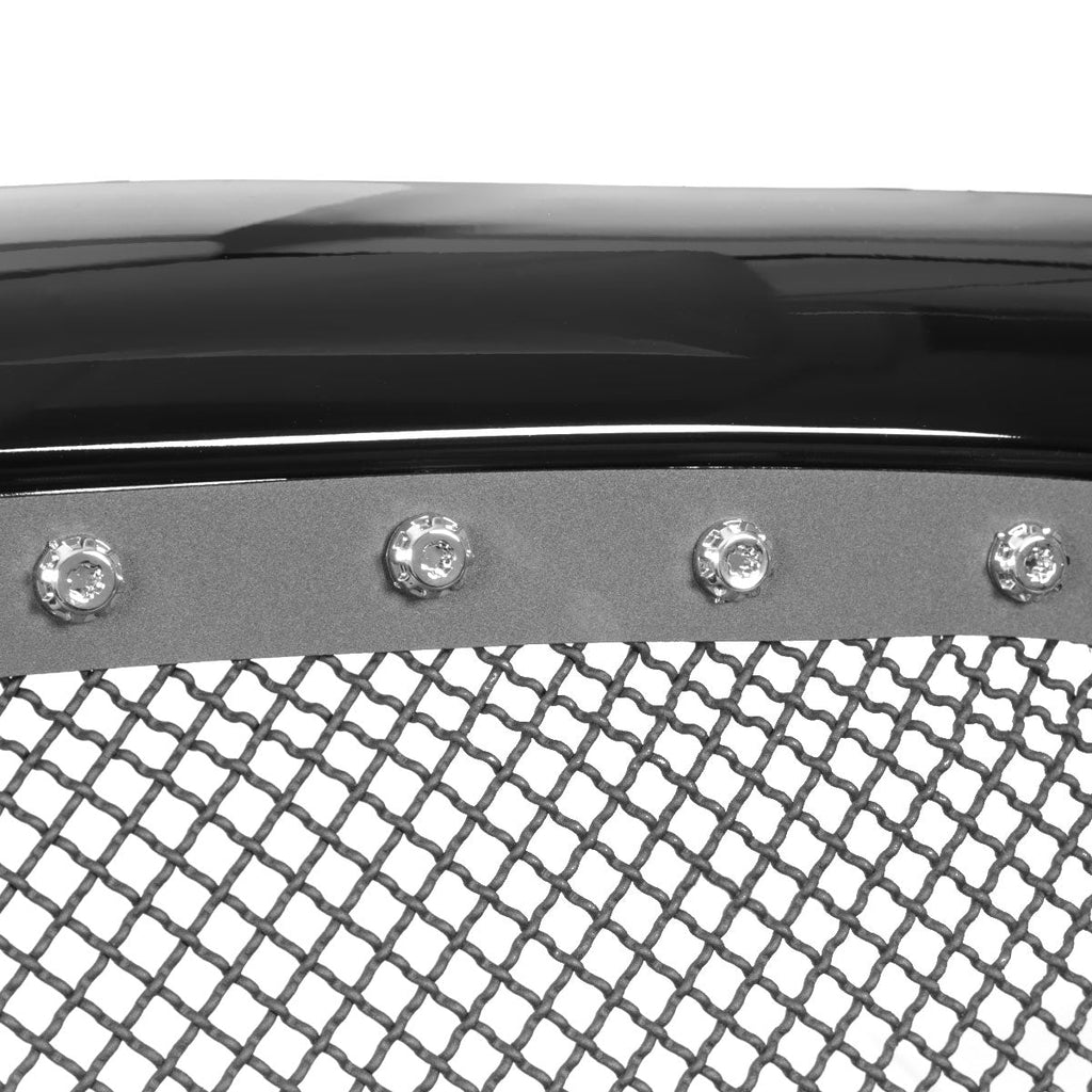 2002-2005 Dodge RAM 1500/ 2003-2005 RAM 2500/3500 Glossy Black 1PC Rivet Mesh Style Front Grille