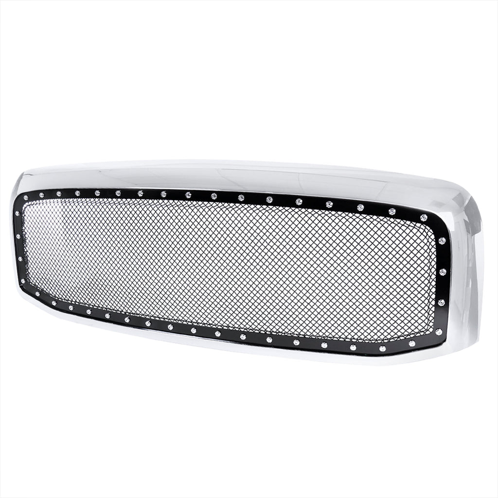 2006-2008 Dodge RAM Chrome ABS Rivet Style Grille w/ Stainless Steel Mesh