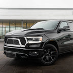 2019-2020 Dodge RAM 1500 Glossy Black ABS Chrome Trim Rebel Style Mesh Grille