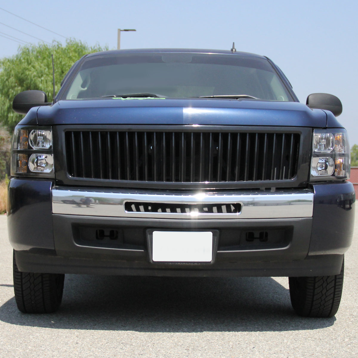2007-2013 Chevrolet Silverado 1500 Glossy Black ABS Vertical Grille