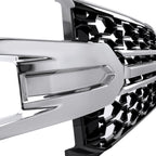2019-2022 Chevrolet Silverado 1500 LT Glossy Black Honeycomb Hood Grille w/ Chrome Trim