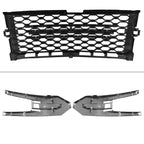 2019-2022 Chevrolet Silverado 1500 LT Glossy Black Honeycomb Hood Grille w/ Chrome Trim