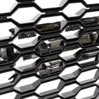 2019-2022 Chevrolet Silverado 1500 WT Glossy Black Honeycomb Hood Grille w/ Chrome Trim