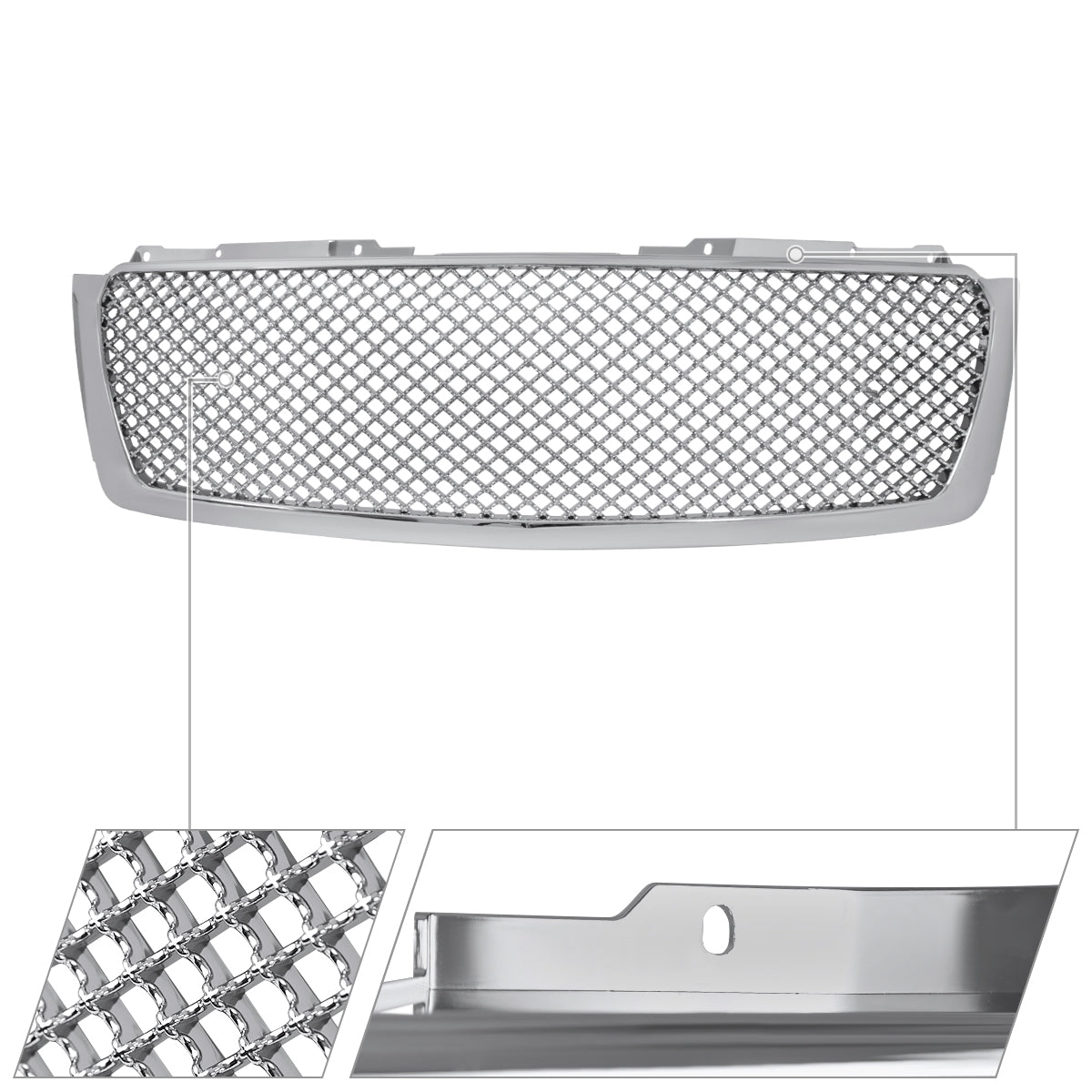 2007-2013 Chevrolet Avalanche/ 2007-2014 Tahoe Suburban Chrome ABS Honeycomb Mesh Grille