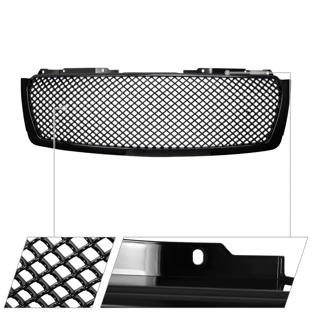 2007-2013 Chevrolet Avalanche/ 2007-2014 Tahoe Suburban Glossy Black ABS Honeycomb Mesh Grille