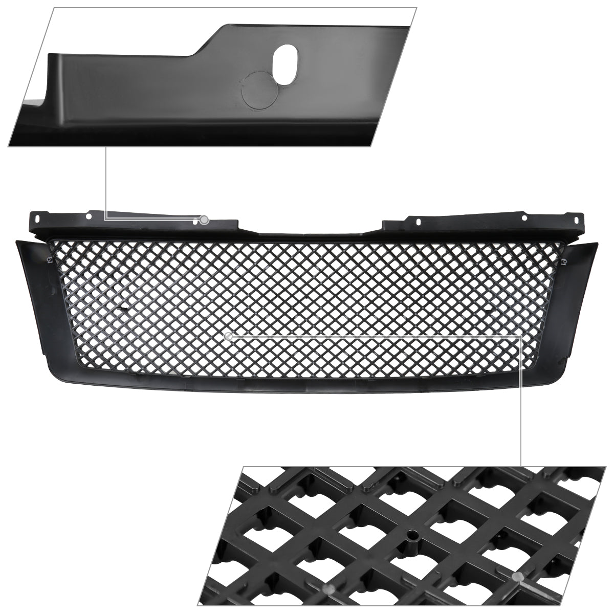 2007-2013 Chevrolet Avalanche/ 2007-2014 Tahoe Suburban Glossy Black ABS Honeycomb Mesh Grille