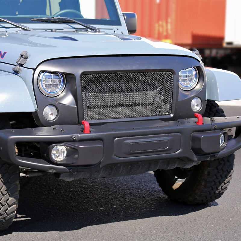2007-2018 Jeep Wrangler Matte Black ABS Mesh Grille